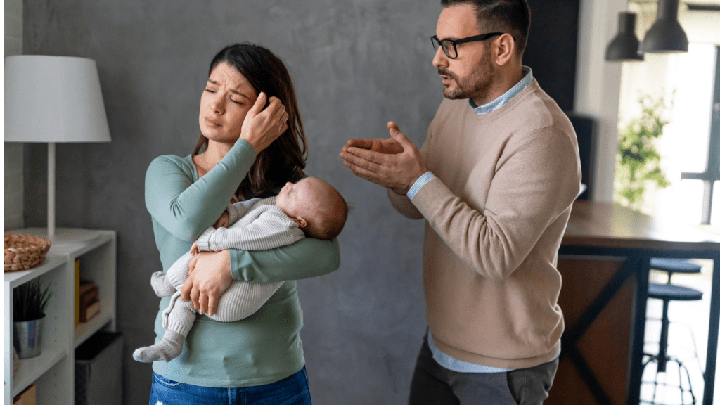 Mother having Postpartum Depression