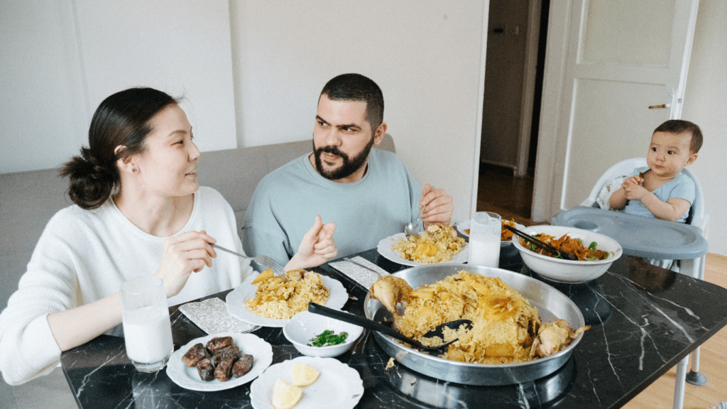 Family eating together