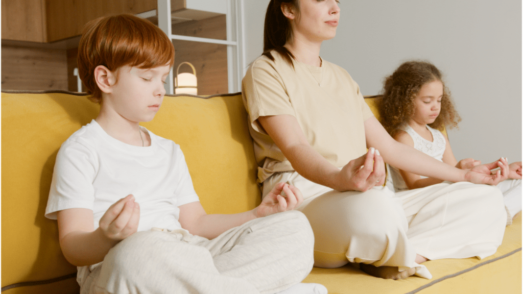 Parent and Kid on Meditation 