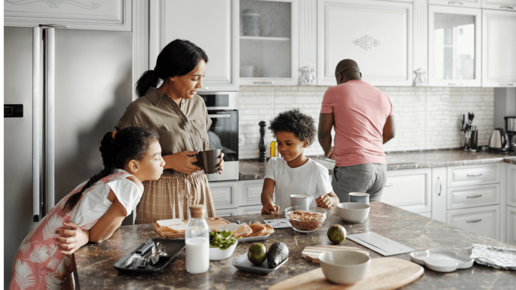 Family having breakfast 