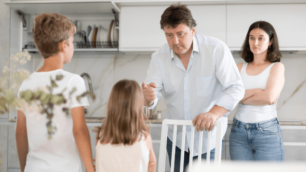 Parents discipline their kids