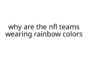 why are the nfl teams wearing rainbow colors
